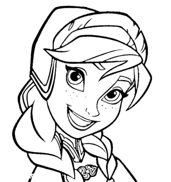 Frozen Anna Face Coloring Pages
